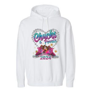 Chucks And Pearls Kamala Harris 2024 For President 47 Garment-Dyed Fleece Hoodie