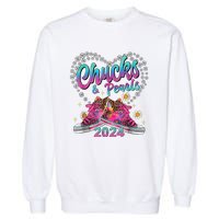 Chucks And Pearls Kamala Harris 2024 For President 47 Garment-Dyed Sweatshirt