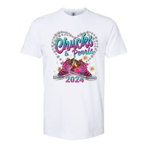 Chucks And Pearls Kamala Harris 2024 For President 47 Softstyle CVC T-Shirt