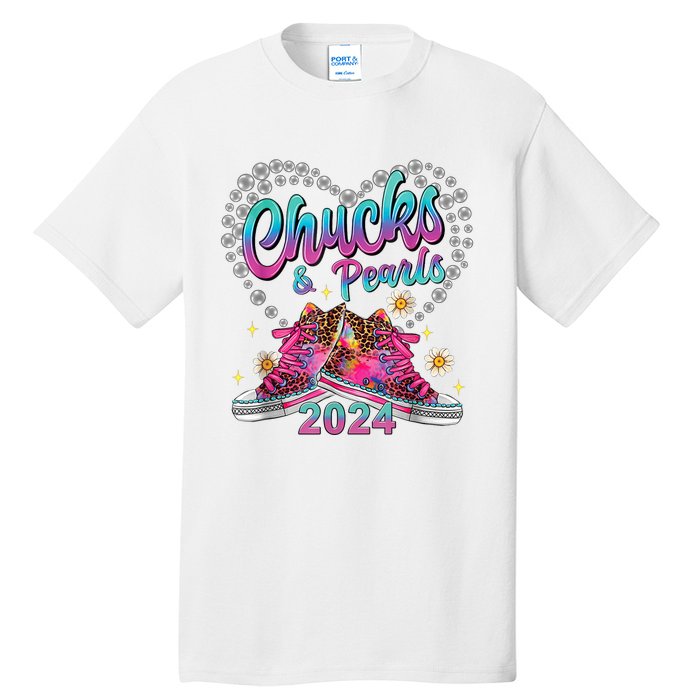 Chucks And Pearls Kamala Harris 2024 For President 47 Tall T-Shirt