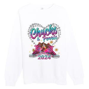 Chucks And Pearls Kamala Harris 2024 For President 47 Premium Crewneck Sweatshirt