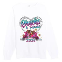 Chucks And Pearls Kamala Harris 2024 For President 47 Premium Crewneck Sweatshirt