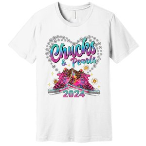 Chucks And Pearls Kamala Harris 2024 For President 47 Premium T-Shirt