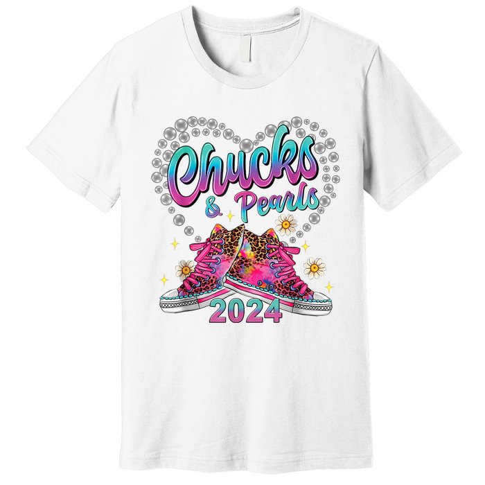 Chucks And Pearls Kamala Harris 2024 For President 47 Premium T-Shirt