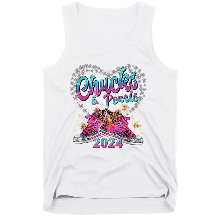 Chucks And Pearls Kamala Harris 2024 For President 47 Tank Top