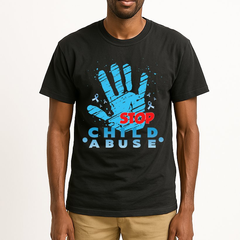 Child Abuse Prevention Awareness Month April Blue Ribbon Tall T-Shirt