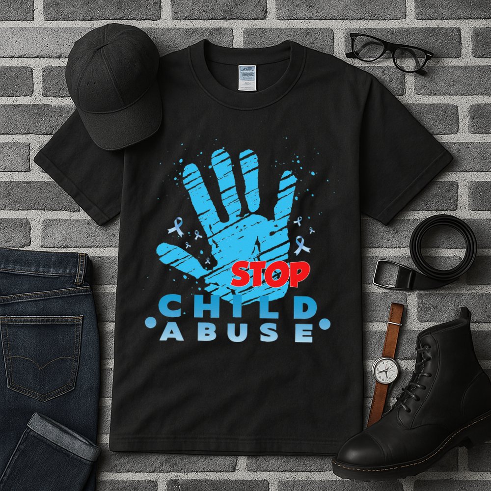 Child Abuse Prevention Awareness Month April Blue Ribbon Tall T-Shirt