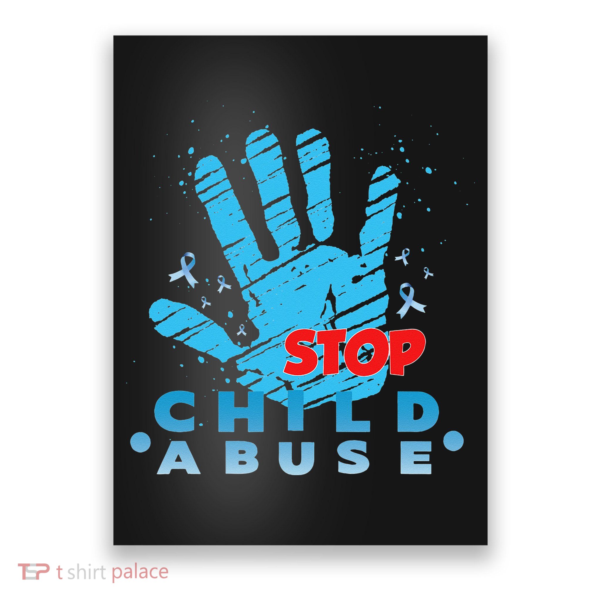 Child Abuse Prevention Awareness Month April Blue Ribbon Poster