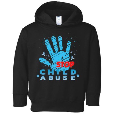 Child Abuse Prevention Awareness Month April Blue Ribbon Toddler Hoodie
