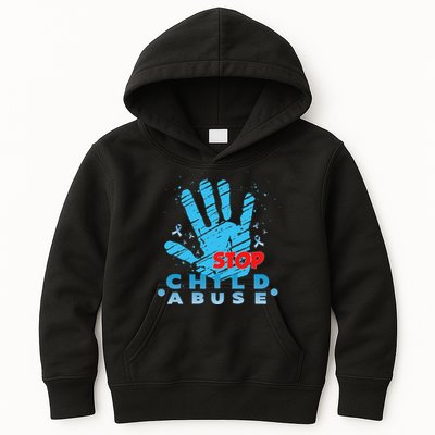 Child Abuse Prevention Awareness Month April Blue Ribbon Kids Hoodie