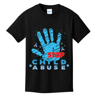 Child Abuse Prevention Awareness Month April Blue Ribbon Kids T-Shirt