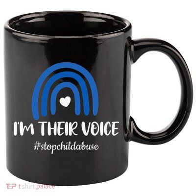 Child Abuse Prevention Awareness Month Blue Pinwheel 11oz C Handle Ceramic Mug