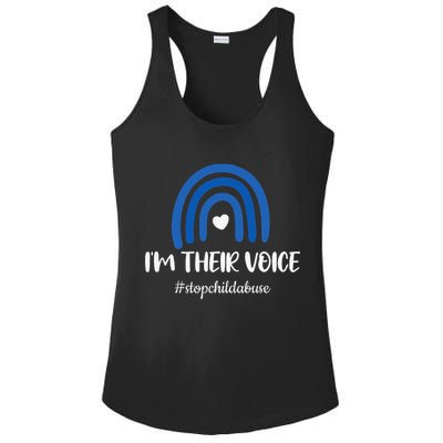 Child Abuse Prevention Awareness Month Blue Pinwheel Ladies PosiCharge Competitor Racerback Tank