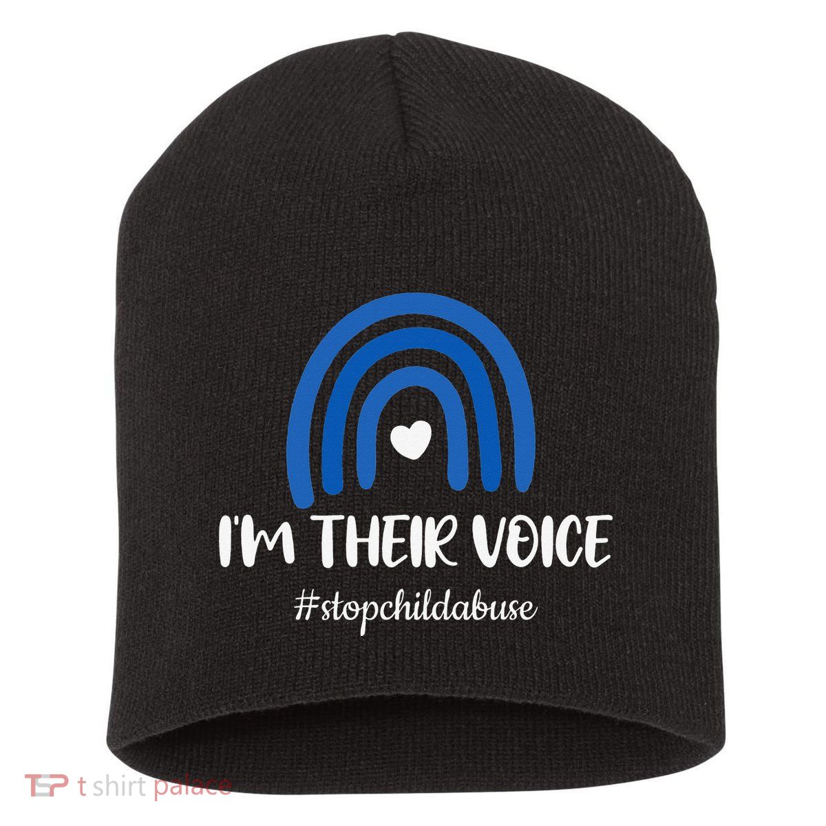 Child Abuse Prevention Awareness Month Blue Pinwheel Short Acrylic Beanie