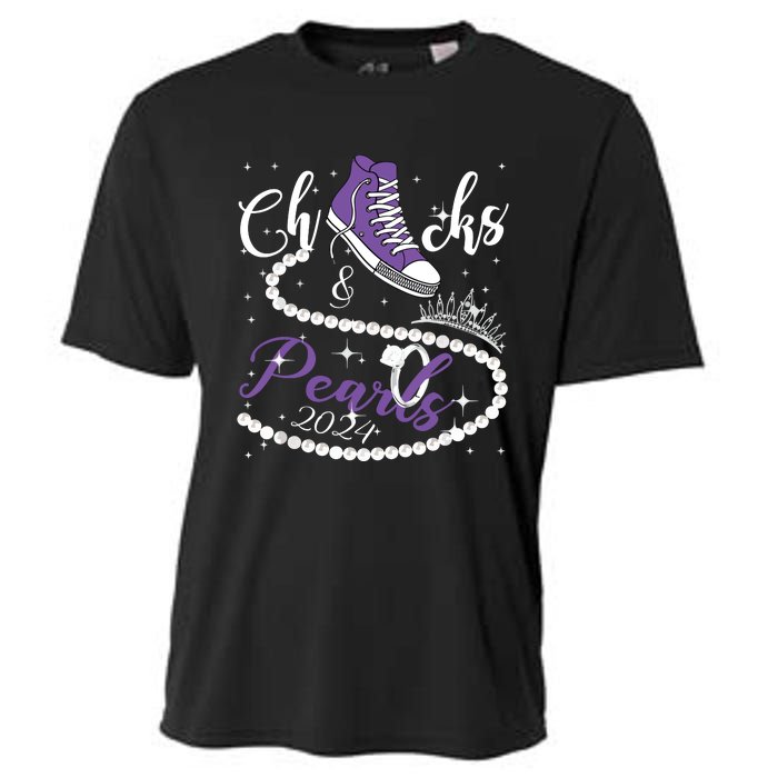 Chucks And Pearls 2024 Kamala Harris 2024 Vote President 47 Cooling Performance Crew T-Shirt