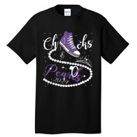 Chucks And Pearls 2024 Kamala Harris 2024 Vote President 47 Tall T-Shirt