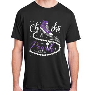 Chucks And Pearls 2024 Kamala Harris 2024 Vote President 47 Adult ChromaSoft Performance T-Shirt