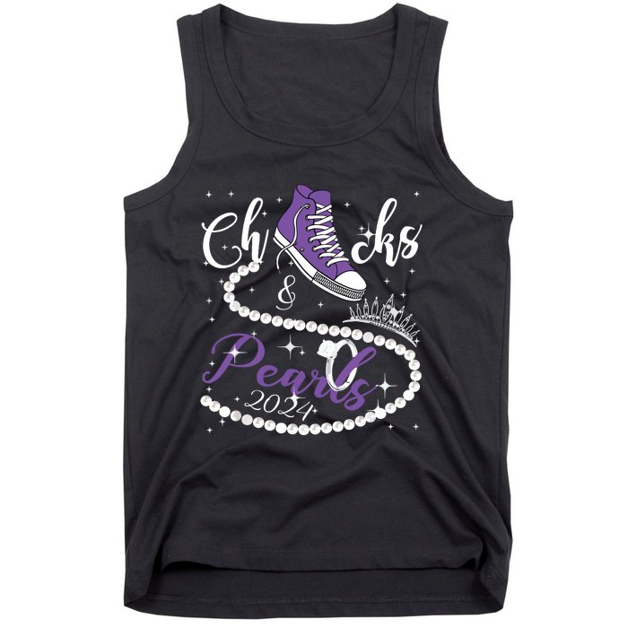 Chucks And Pearls 2024 Kamala Harris 2024 Vote President 47 Tank Top