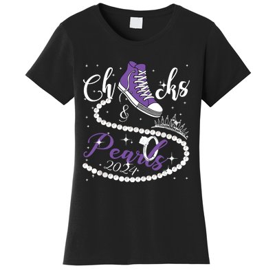 Chucks And Pearls 2024 Kamala Harris 2024 Vote President 47 Women's T-Shirt