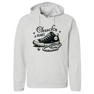 Chucks And Pearls Im With Her Kamala 2024 Performance Fleece Hoodie