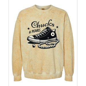 Chucks And Pearls Im With Her Kamala 2024 Colorblast Crewneck Sweatshirt