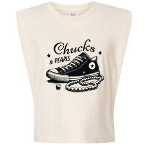 Chucks And Pearls Im With Her Kamala 2024 Garment-Dyed Women's Muscle Tee