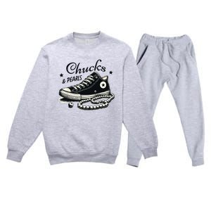 Chucks And Pearls Im With Her Kamala 2024 Premium Crewneck Sweatsuit Set