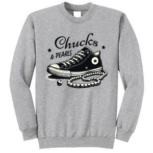 Chucks And Pearls Im With Her Kamala 2024 Tall Sweatshirt