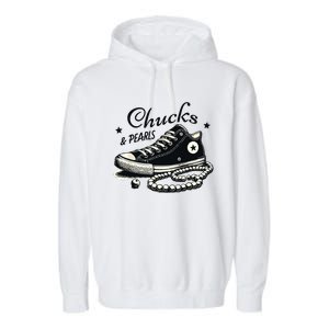 Chucks And Pearls Im With Her Kamala 2024 Garment-Dyed Fleece Hoodie