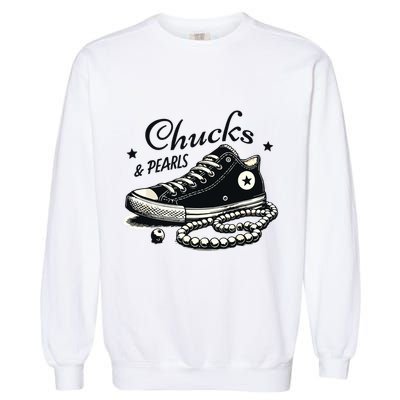 Chucks And Pearls Im With Her Kamala 2024 Garment-Dyed Sweatshirt