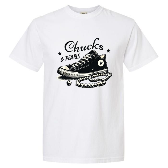 Chucks And Pearls Im With Her Kamala 2024 Garment-Dyed Heavyweight T-Shirt