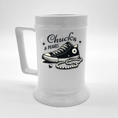 Chucks And Pearls Im With Her Kamala 2024 Beer Stein