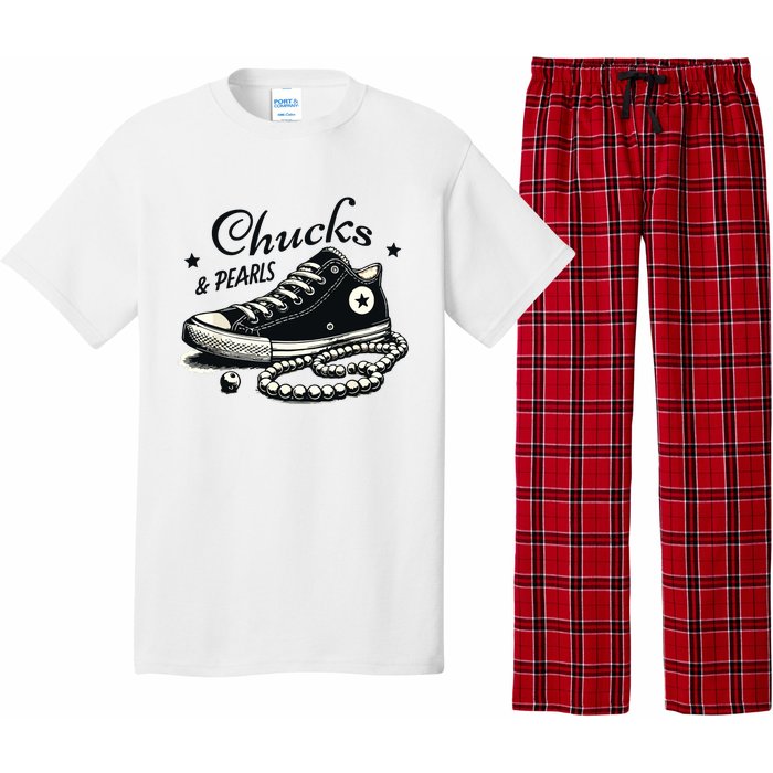 Chucks And Pearls Im With Her Kamala 2024 Pajama Set