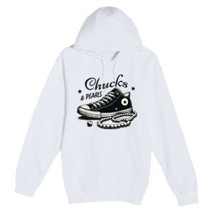 Chucks And Pearls Im With Her Kamala 2024 Premium Pullover Hoodie