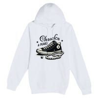 Chucks And Pearls Im With Her Kamala 2024 Premium Pullover Hoodie