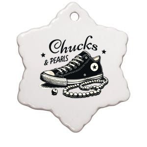 Chucks And Pearls Im With Her Kamala 2024 Ceramic Star Ornament