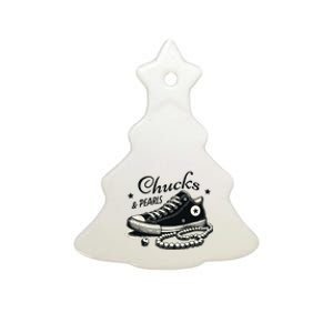 Chucks And Pearls Im With Her Kamala 2024 Ceramic Tree Ornament