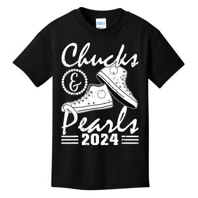 Chucks And Pearls Kamala Harris 2024 Usa Election 2024 Kids T-Shirt