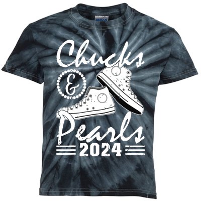 Chucks And Pearls Kamala Harris 2024 Usa Election 2024 Kids Tie-Dye T-Shirt