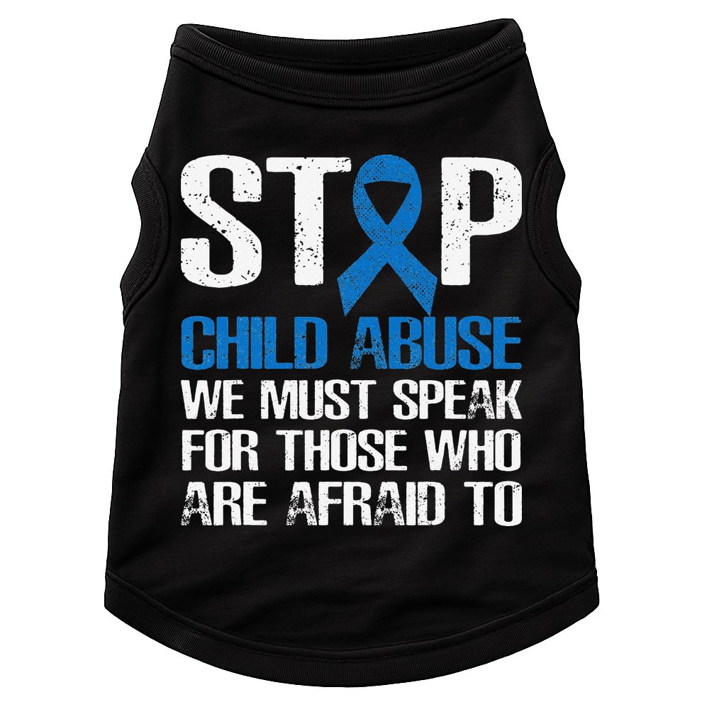 Child Abuse Prevention Awareness Month Blue Ribbon Butterfly Doggie Tank
