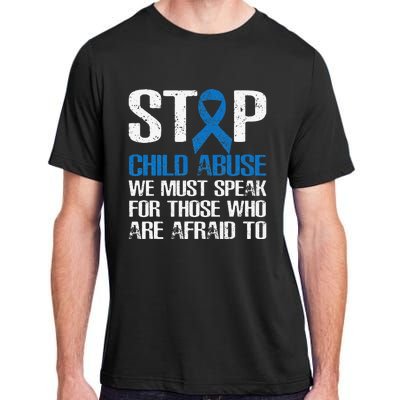 Child Abuse Prevention Awareness Month Blue Ribbon Butterfly Adult ChromaSoft Performance T-Shirt