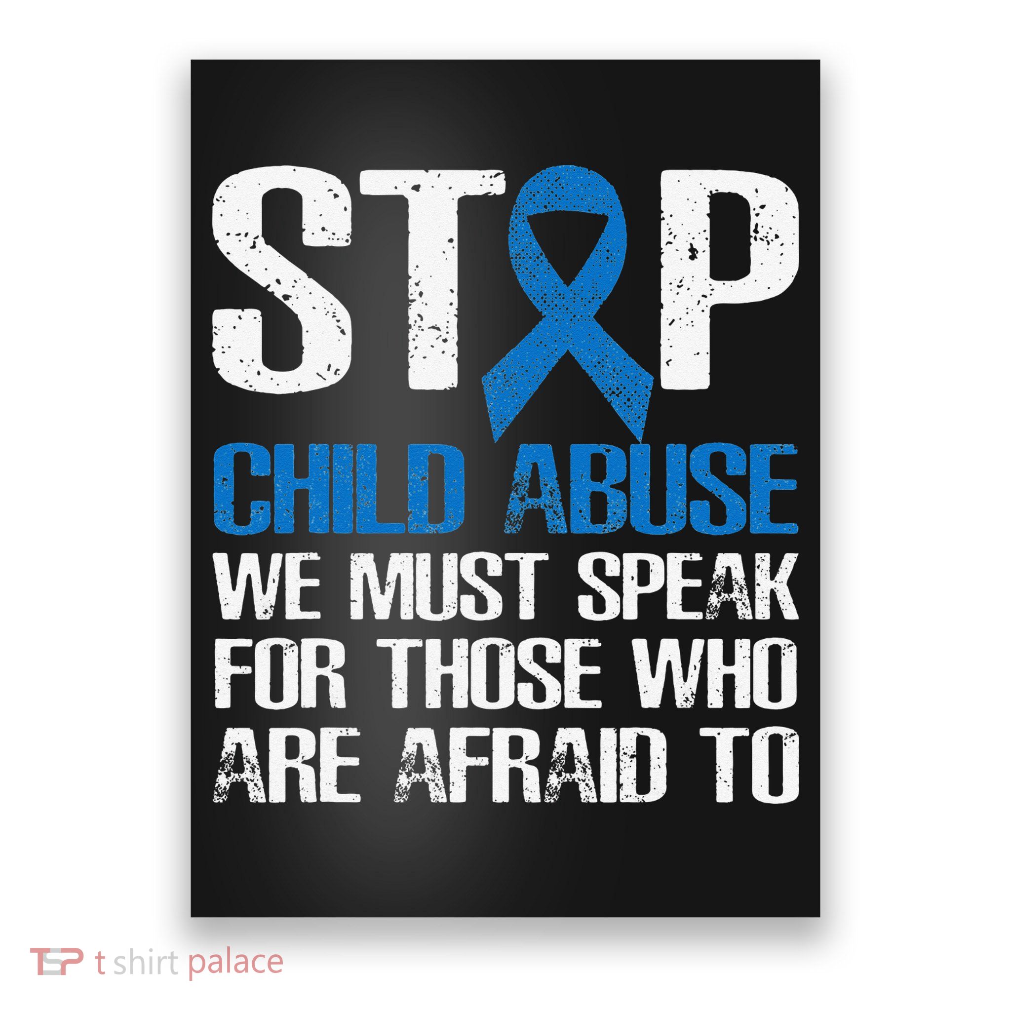 Child Abuse Prevention Awareness Month Blue Ribbon Butterfly Poster