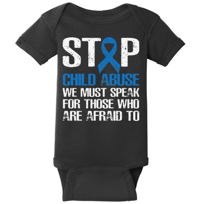Child Abuse Prevention Awareness Month Blue Ribbon Butterfly Baby Bodysuit