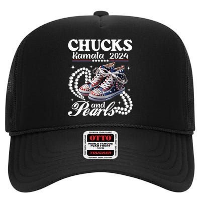 Chucks And Pearls IM With Her Rocking Chucks & Pearls High Crown Mesh Back Trucker Hat