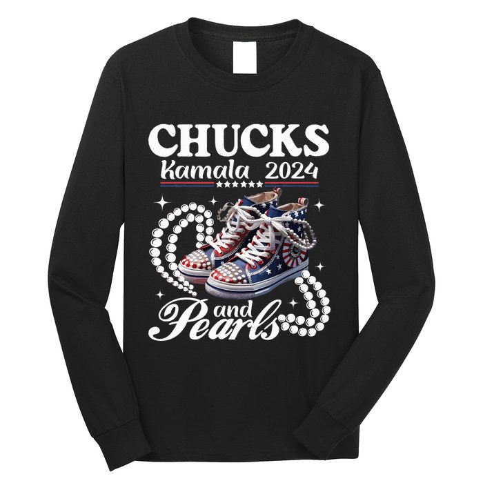 Chucks And Pearls IM With Her Rocking Chucks & Pearls Long Sleeve Shirt