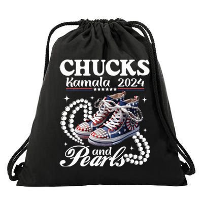 Chucks And Pearls IM With Her Rocking Chucks & Pearls Drawstring Bag