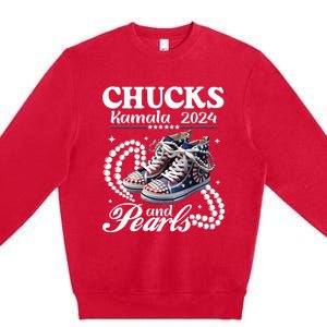 Chucks And Pearls IM With Her Rocking Chucks & Pearls Premium Crewneck Sweatshirt