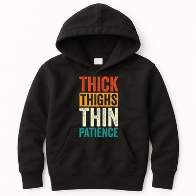 Curvy and Proud Thick Thighs Thin Patience Kids Hoodie