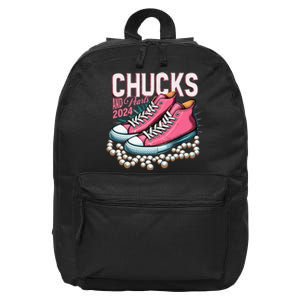 Chucks And Pearls 2024 Kamala Harris Election Day 2024 16 in Basic Backpack