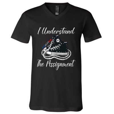 Chucks And Pearls Election 2024 I Understand Theignment V-Neck T-Shirt